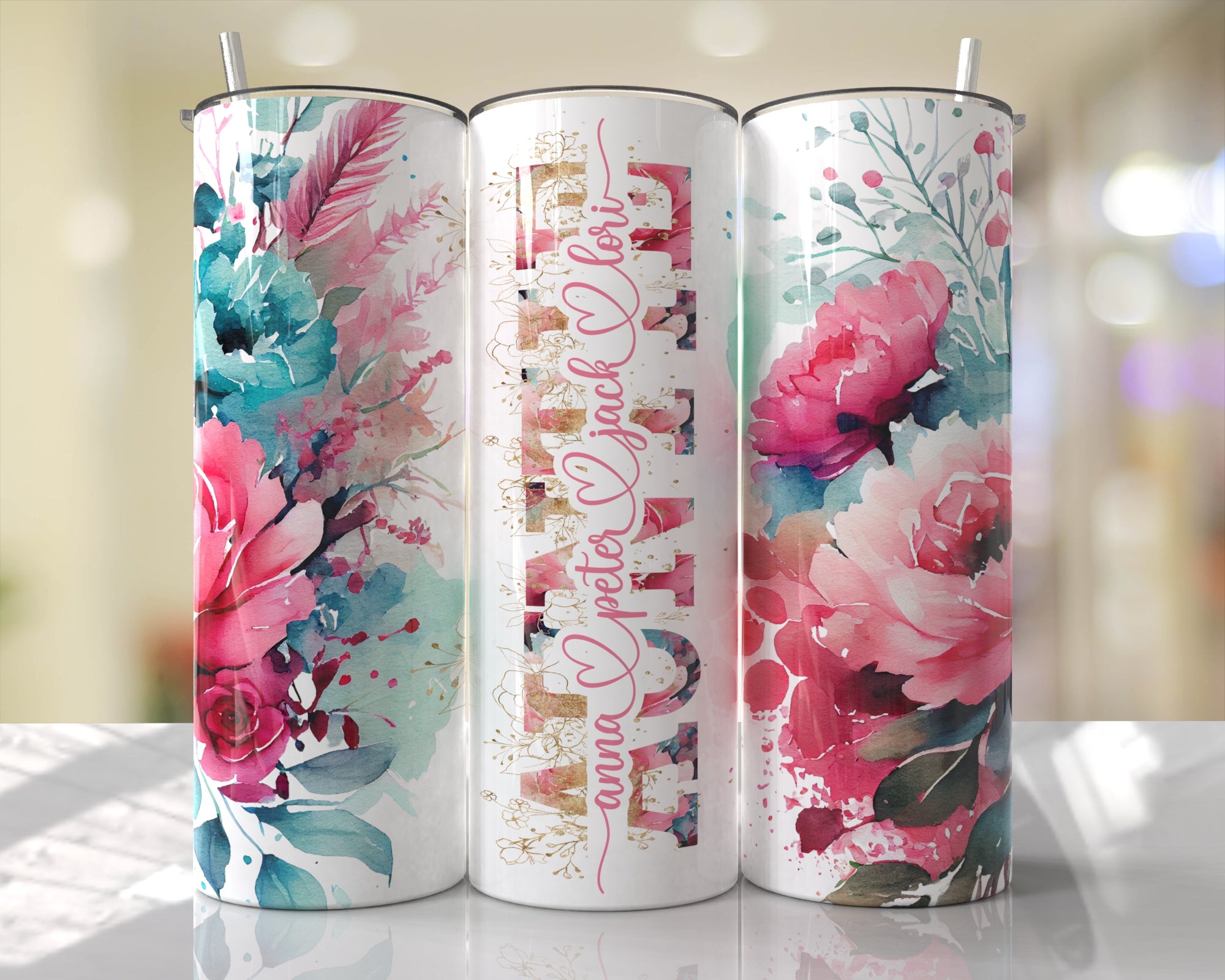 Floral Auntie Tumbler