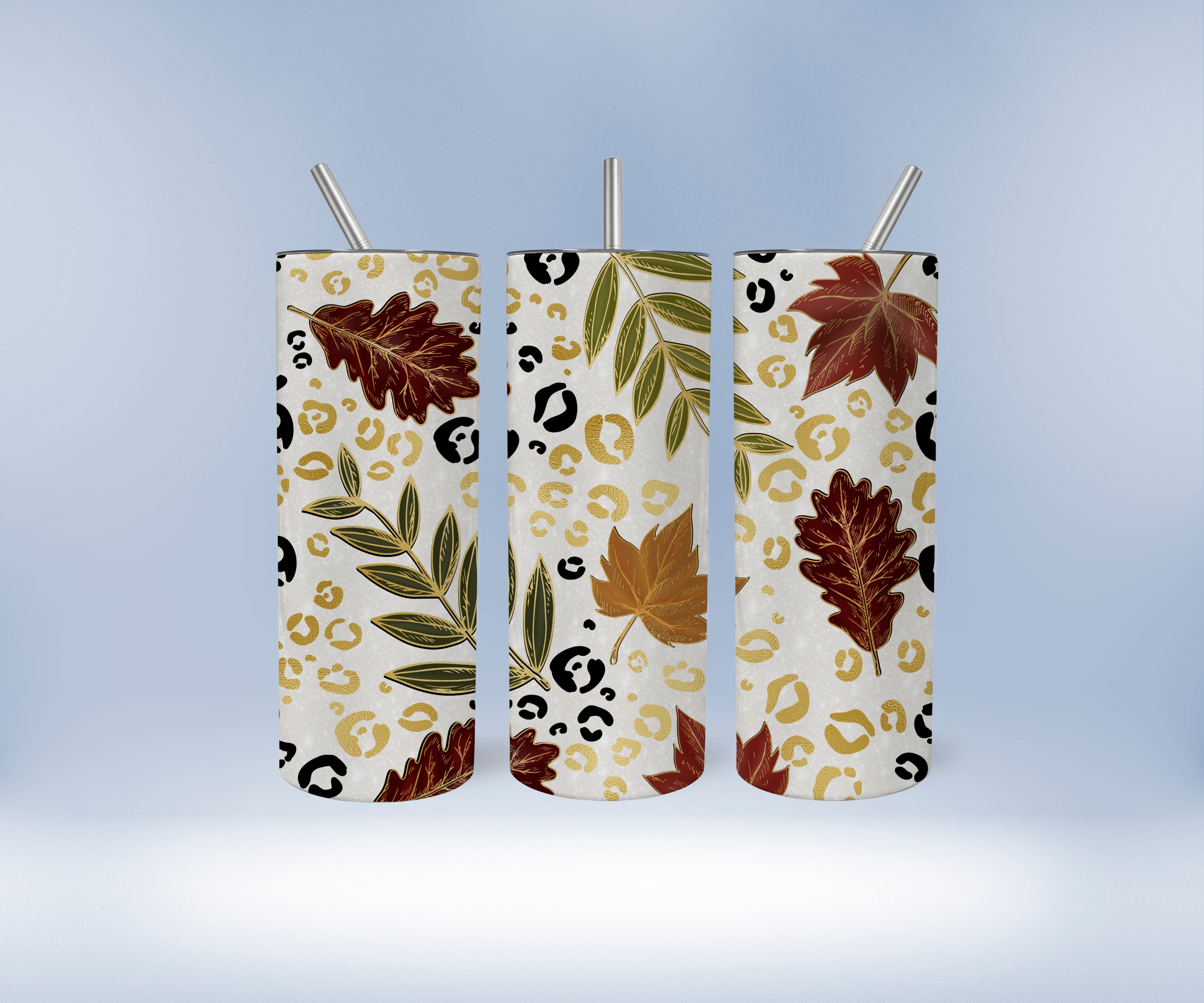 Leopard & Leaves Autumn Tumbler