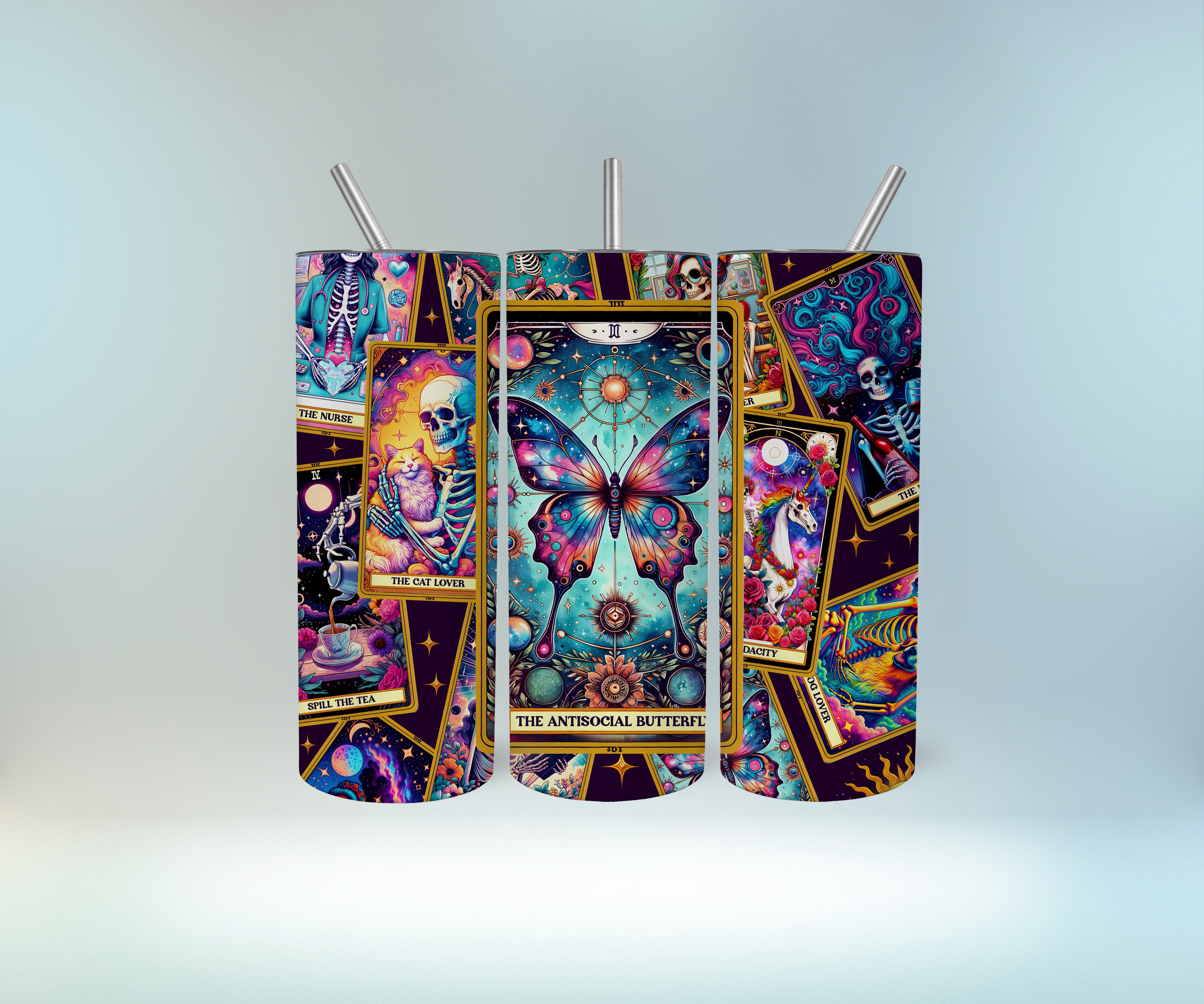 The Antisocial Butterfly Tarot Tumbler