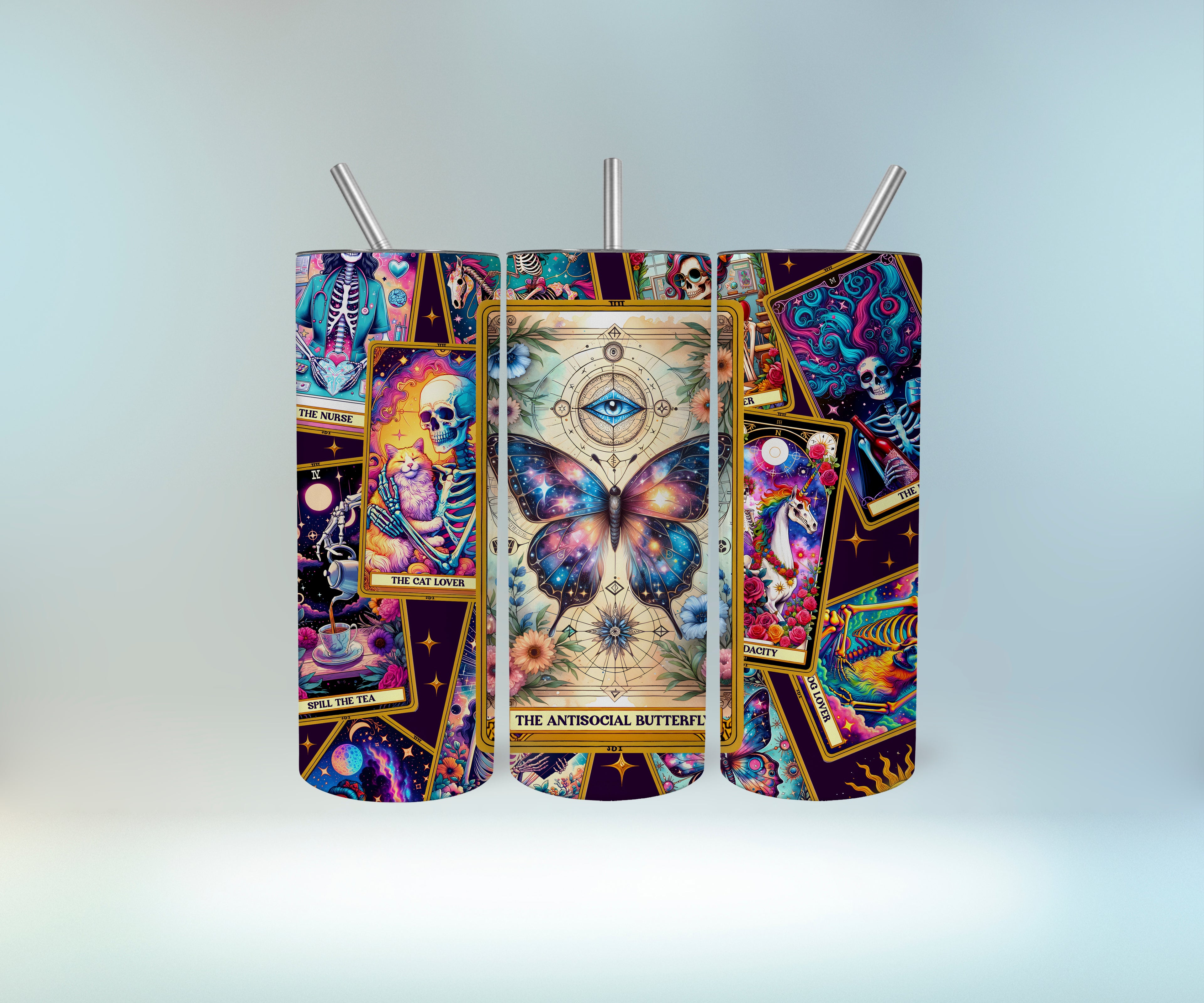 The Antisocial Butterfly Tarot Tumbler